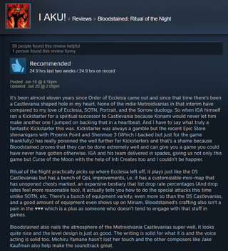 Illustration for article titled Bloodstained: Ritual Of The Night, As Told By Steam Reviews